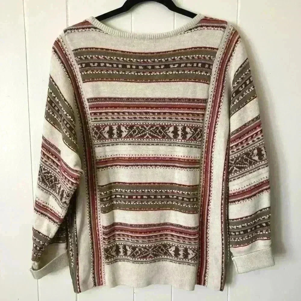 Chaps Women’s Knit Cotton & Linen Blend Top Sweater Size L/G - Picture 7 of 7